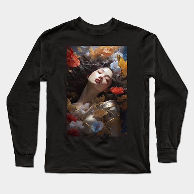 Floral girl Long Sleeve T-Shirt by TheMadSwede